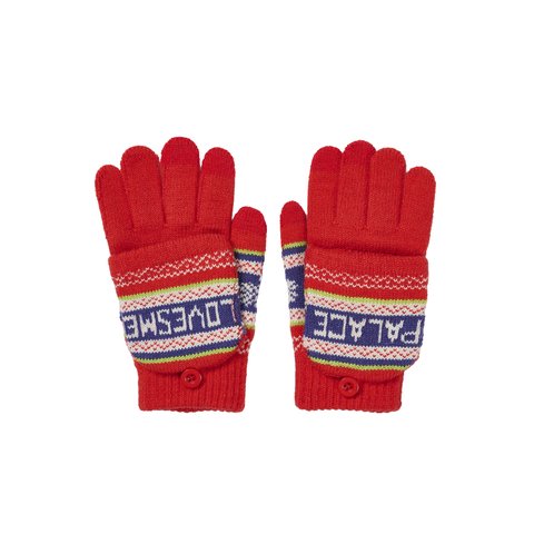 Palace PALACE LOVES ME KNITTED GLOVES RED - Colorway