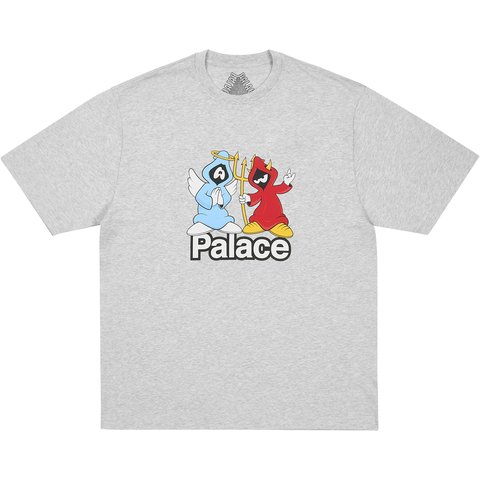 Palace RIGHT AND WRONG T-SHIRT GREY MARL - $48.00