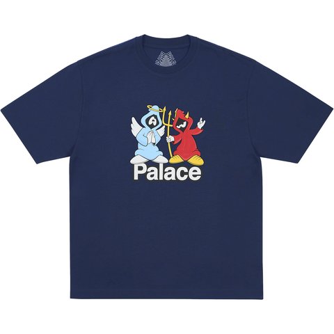 Palace RIGHT AND WRONG T-SHIRT NAVY - $48.00