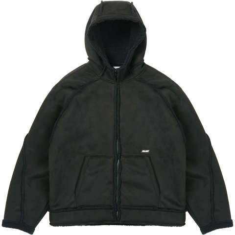 Palace SHERPA FAUX SUEDE HOODED JACKET BLACK
