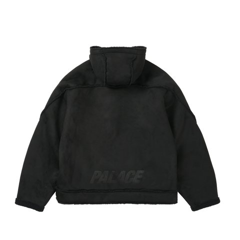 Palace SHERPA FAUX SUEDE HOODED JACKET BLACK - Colorway
