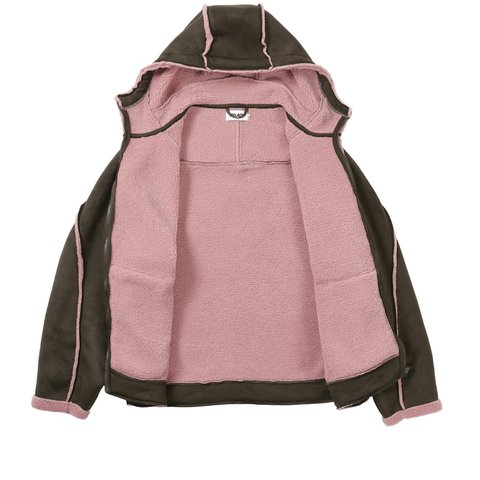 Palace SHERPA FAUX SUEDE HOODED JACKET FOX - Colorway