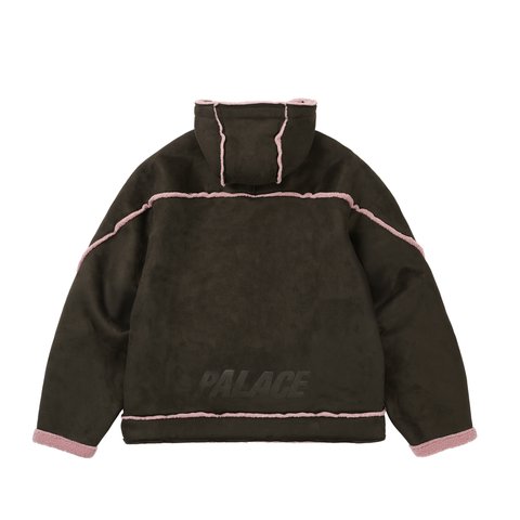 Palace SHERPA FAUX SUEDE HOODED JACKET FOX - Colorway
