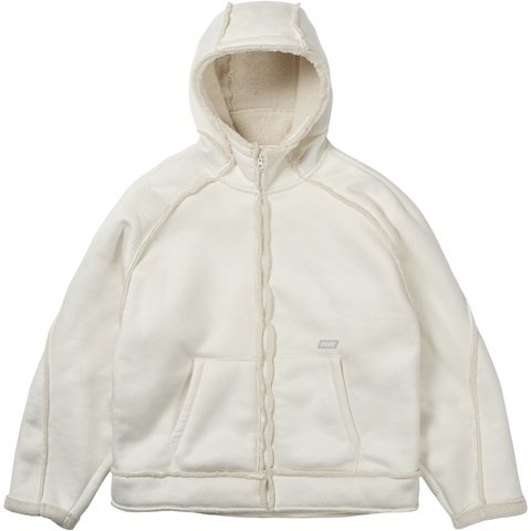 Palace SHERPA FAUX SUEDE HOODED JACKET WHITE