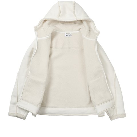 Palace SHERPA FAUX SUEDE HOODED JACKET WHITE - Colorway