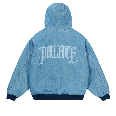 Palace HOODED SHERP JACKET DISTRESSED LIGHT STONE WASH - Colorway