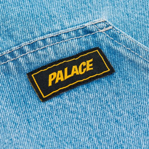 Palace HOODED SHERP JACKET DISTRESSED LIGHT STONE WASH - Colorway