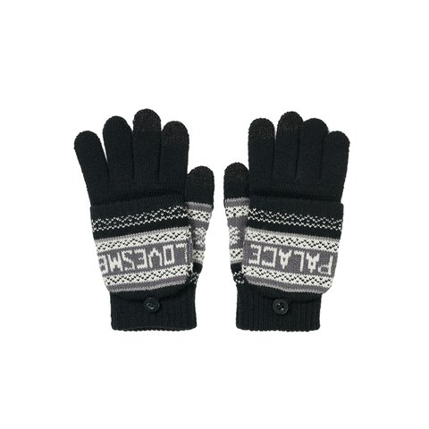 Palace PALACE LOVES ME KNITTED GLOVES BLACK - Colorway