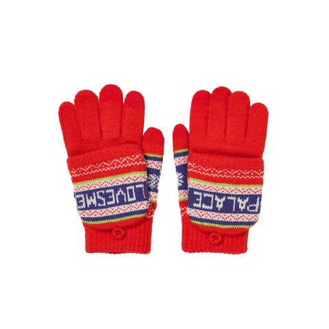 Palace PALACE LOVES ME KNITTED GLOVES RED - Colorway