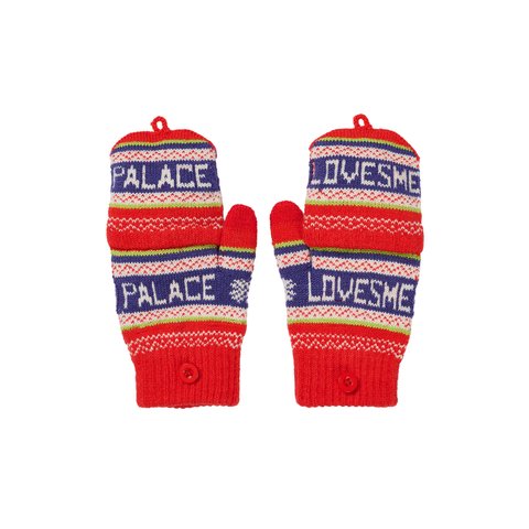 Palace PALACE LOVES ME KNITTED GLOVES RED - Colorway