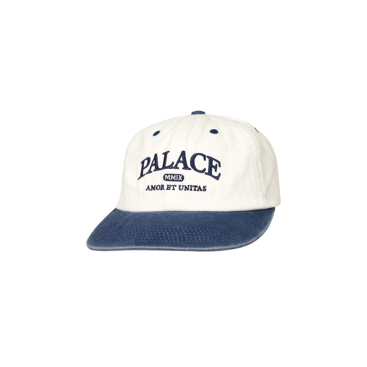 Palace UNITAS PIGMENT PAL HAT WHITE / NAVY (Winter 2023) - $48.00