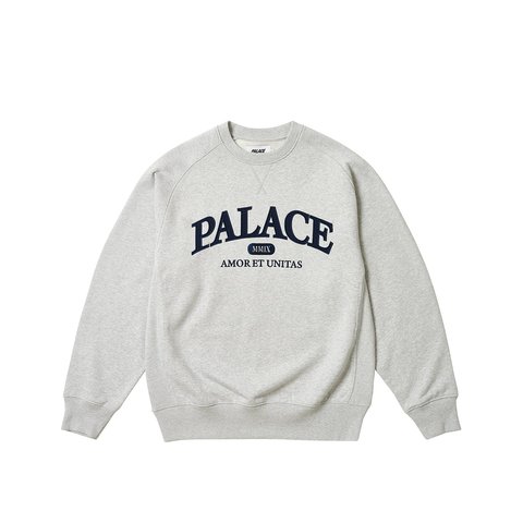 Palace UNITAS CREW GREY MARL - $138.00