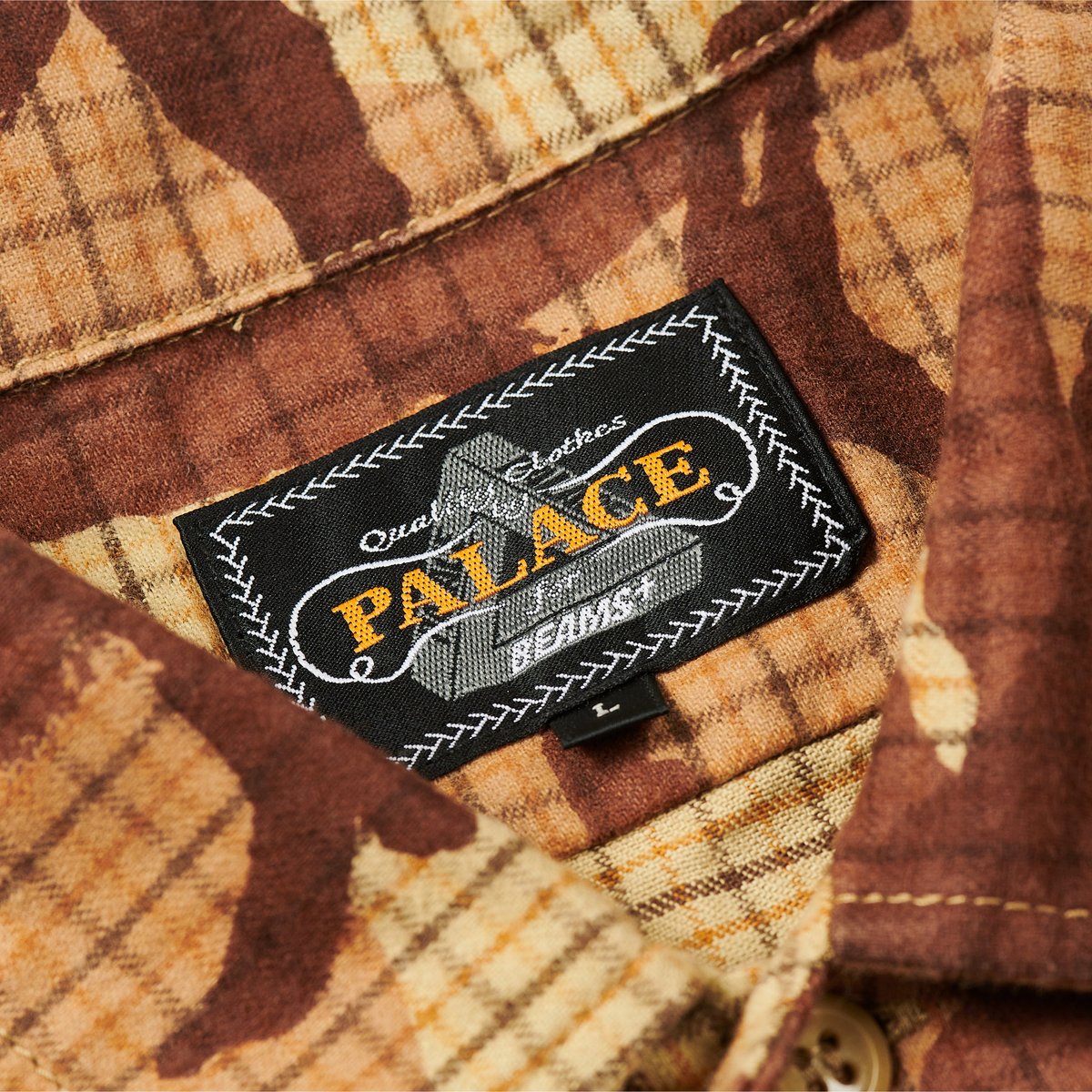 PALACE BEAMS PLUS WORK SHIRT BEIGE TATTERSOLE CAMO - Palace