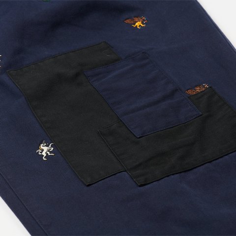 Palace PALACE BEAMS PLUS PLEATED TROUSERS TWILL NAVY - Colorway