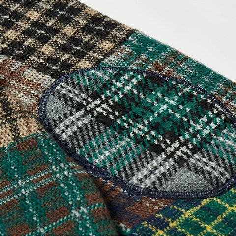 Palace PALACE BEAMS PLUS CREW KNIT PATCHWORK JACQUARD GREEN - Colorway