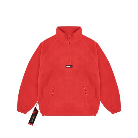Palace POLARTEC 1/2 ZIP JACKET TOMATO RED - Colorway