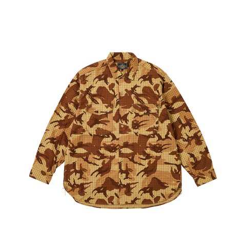 Palace PALACE BEAMS PLUS WORK SHIRT BEIGE TATTERSOLE CAMO - Colorway