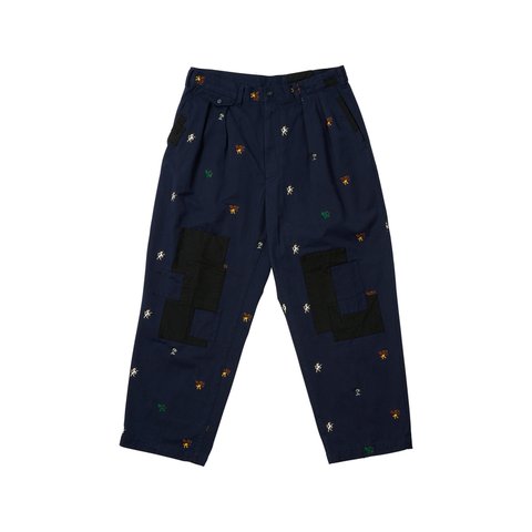 Palace PALACE BEAMS PLUS PLEATED TROUSERS TWILL NAVY - Colorway