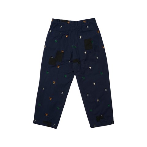 Palace PALACE BEAMS PLUS PLEATED TROUSERS TWILL NAVY - Colorway