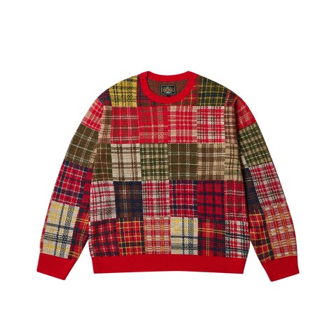 Palace PALACE BEAMS PLUS CREW KNIT PATCHWORK JACQUARD RED - Colorway