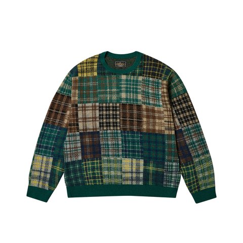 Palace PALACE BEAMS PLUS CREW KNIT PATCHWORK JACQUARD GREEN - Colorway