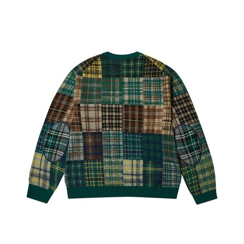 Palace PALACE BEAMS PLUS CREW KNIT PATCHWORK JACQUARD GREEN - Colorway