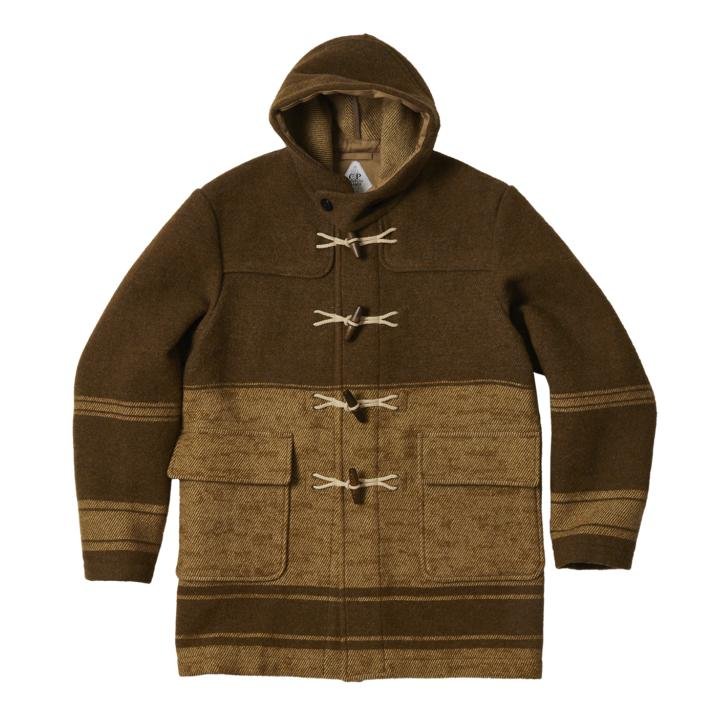 PALACE C.P. COMPANY DUFFEL JACKET RUBBER WOOL BROWN