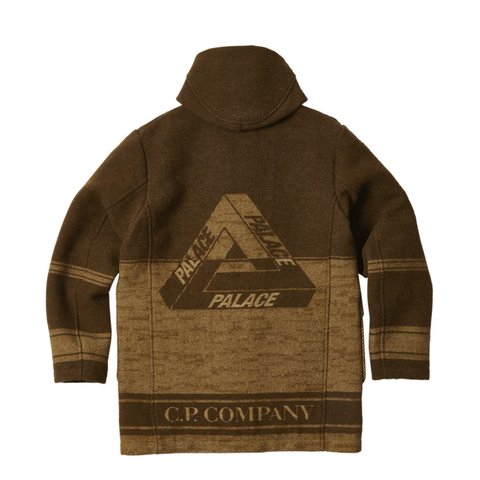 Palace PALACE C.P. COMPANY DUFFEL JACKET RUBBER WOOL BROWN - Colorway
