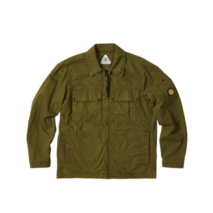 PALACE C.P. COMPANY WASHED COTTON SHIRT JACKET OLIVE