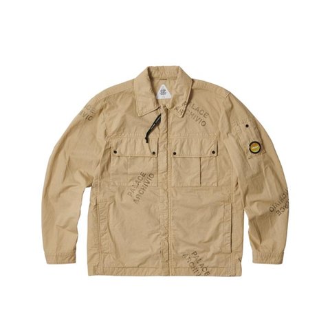 Palace PALACE C.P. COMPANY WASHED COTTON SHIRT JACKET STONE