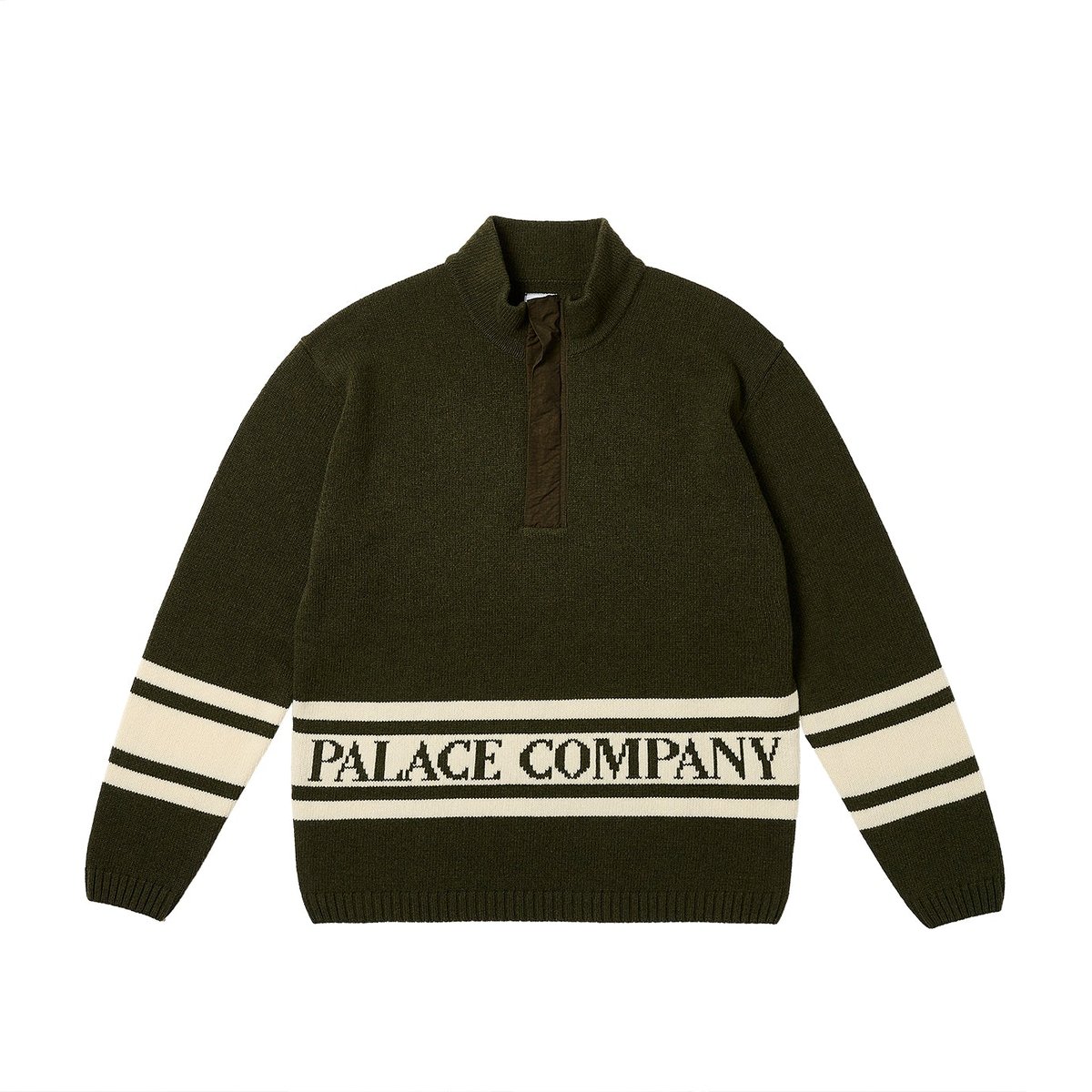 Palace PALACE C.P. COMPANY FUNNEL NECK KNIT OLIVE (Palace C.P. Company 2023) - $336.00
