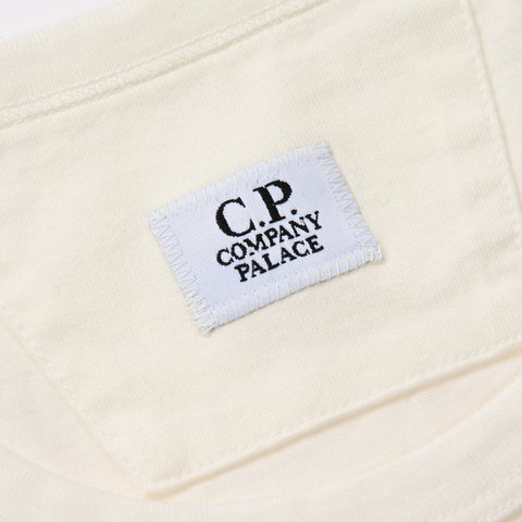 Palace PALACE C.P. COMPANY MERCERIZED JERSEY 30/2 TWISTED T-SHIRT WHITE - Colorway