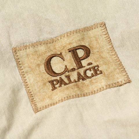 Palace PALACE C.P. COMPANY 50 FILI HEAVY MIXED HOODED JACKET STONE - Colorway