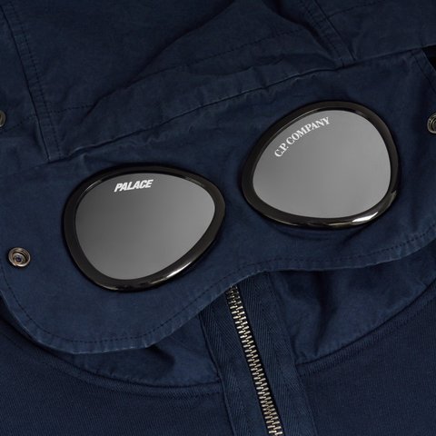 Palace PALACE C.P. COMPANY FLEECE OLD GOGGLE HOOD NAVY - Colorway