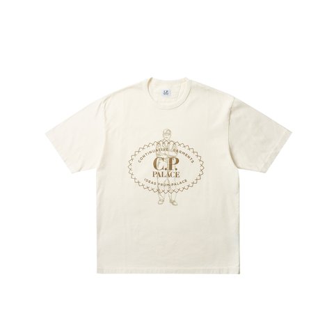 Palace PALACE C.P. COMPANY MERCERIZED JERSEY 30/2 TWISTED T-SHIRT WHITE - Colorway