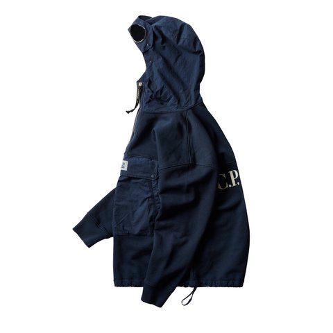 Palace PALACE C.P. COMPANY FLEECE OLD GOGGLE HOOD NAVY - Colorway