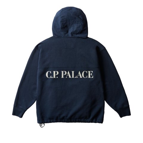 Palace PALACE C.P. COMPANY FLEECE OLD GOGGLE HOOD NAVY - Colorway