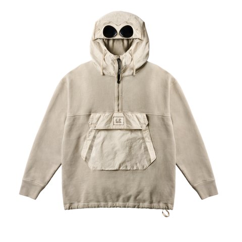 Palace PALACE C.P. COMPANY FLEECE OLD GOGGLE HOOD STONE - Colorway
