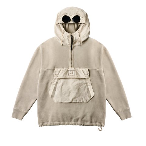Palace PALACE C.P. COMPANY FLEECE OLD GOGGLE HOOD STONE - Colorway