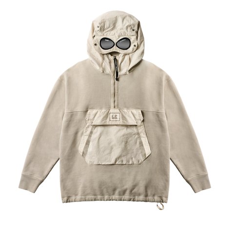 Palace PALACE C.P. COMPANY FLEECE OLD GOGGLE HOOD STONE - Colorway