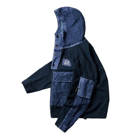 Palace PALACE C.P. COMPANY 50 FILI HEAVY MIXED HOODED JACKET NAVY - Colorway