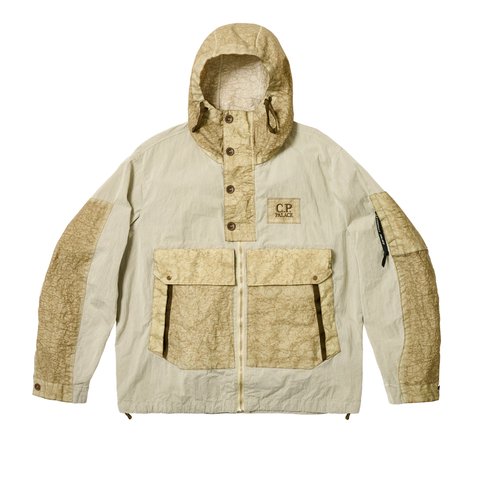 Palace PALACE C.P. COMPANY 50 FILI HEAVY MIXED HOODED JACKET STONE - Colorway