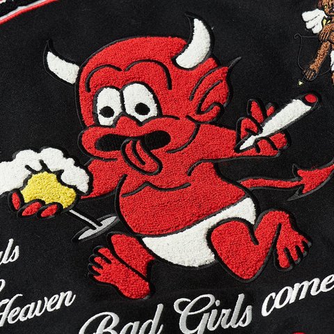 Palace FALLEN ANGELS VARSITY JACKET BLACK - Colorway