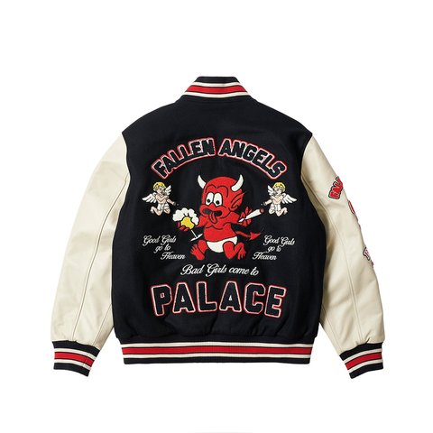 Palace FALLEN ANGELS VARSITY JACKET NAVY - Colorway