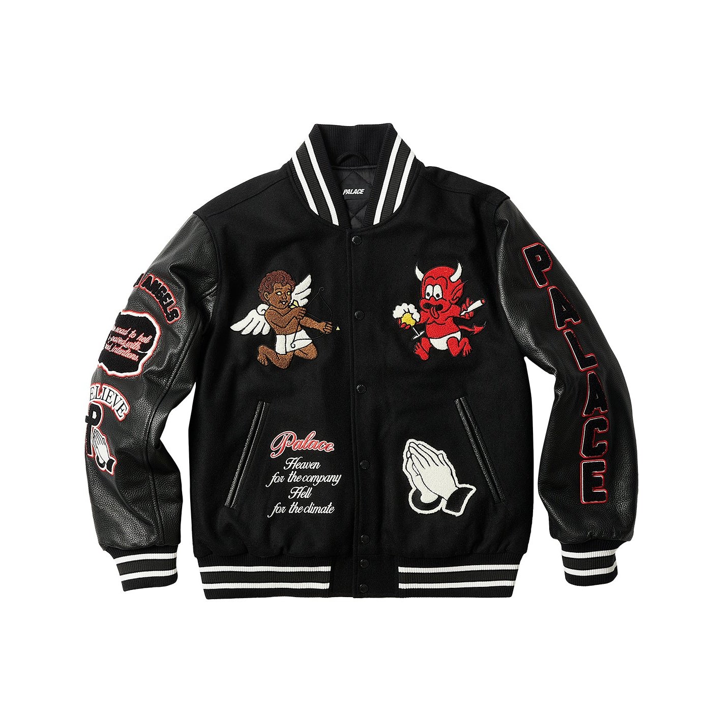 FALLEN ANGELS VARSITY JACKET BLACK