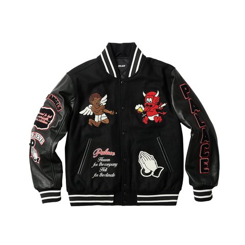 FALLEN ANGELS VARSITY JACKET BLACK