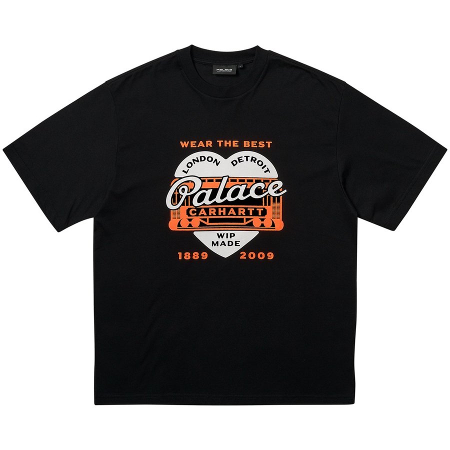 PALACE CARHARTT WIP HEART T-SHIRT BLACK
