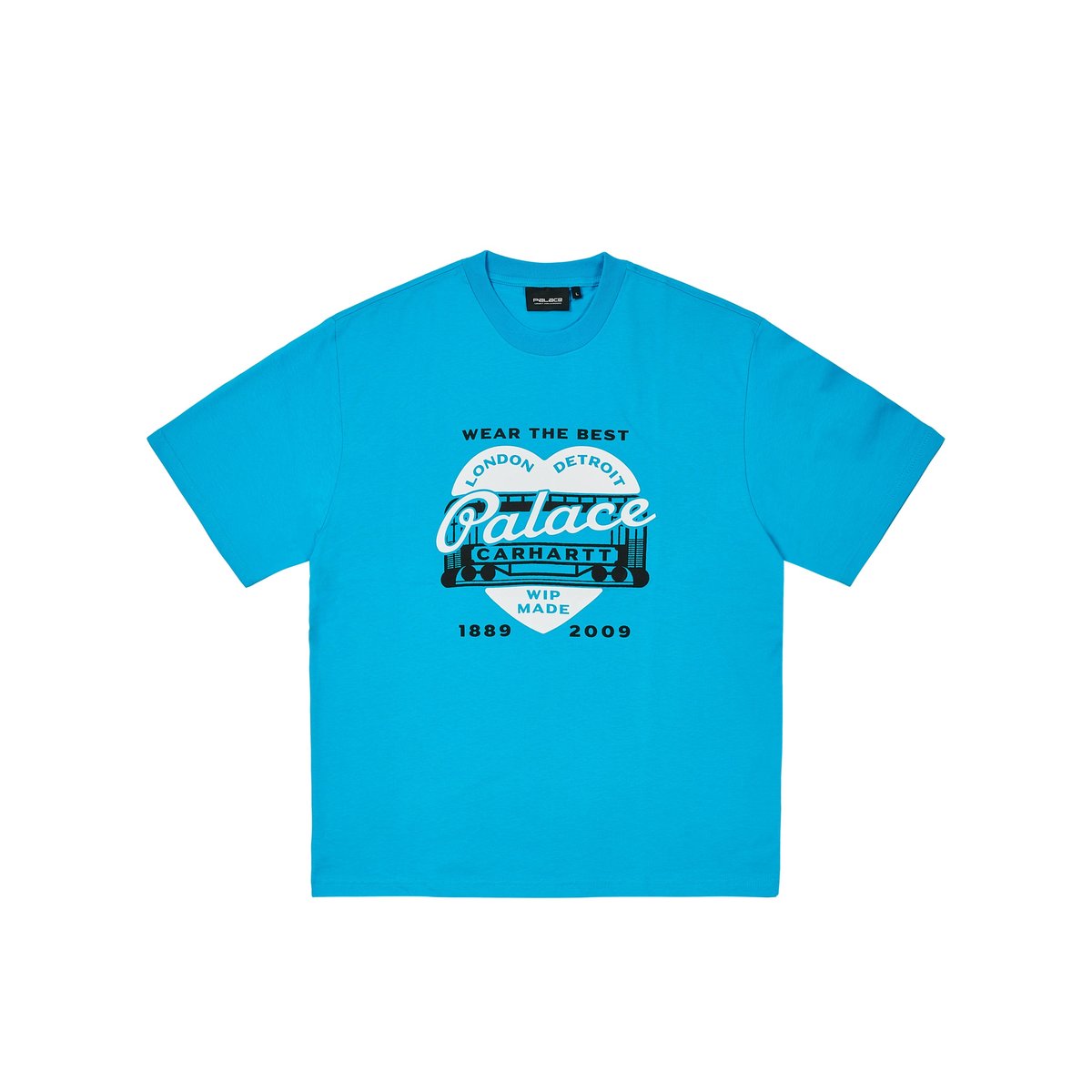 PALACE CARHARTT WIP HEART T-SHIRT SAFETY BLUE - Palace