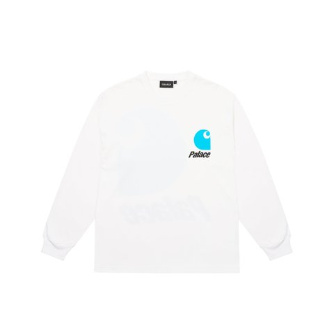 PALACE CARHARTT WIP LOGO LONGSLEEVE WHITE