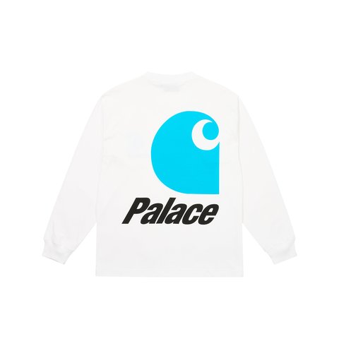PALACE CARHARTT WIP LOGO LONGSLEEVE WHITE